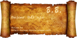 Beiner Bónis névjegykártya